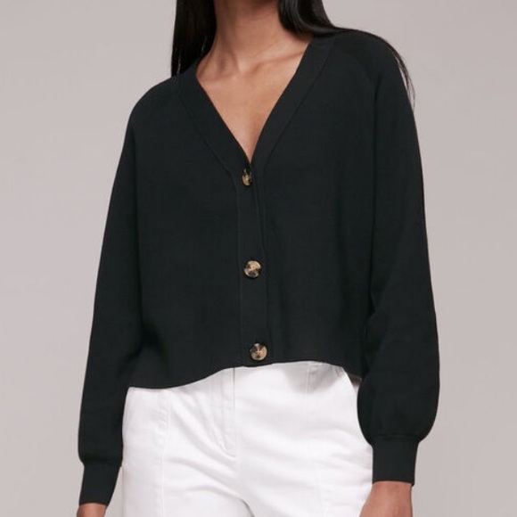 Whistles Sweaters - 🪿Whistles Black Button Through Cardigan with Tort Buttons!